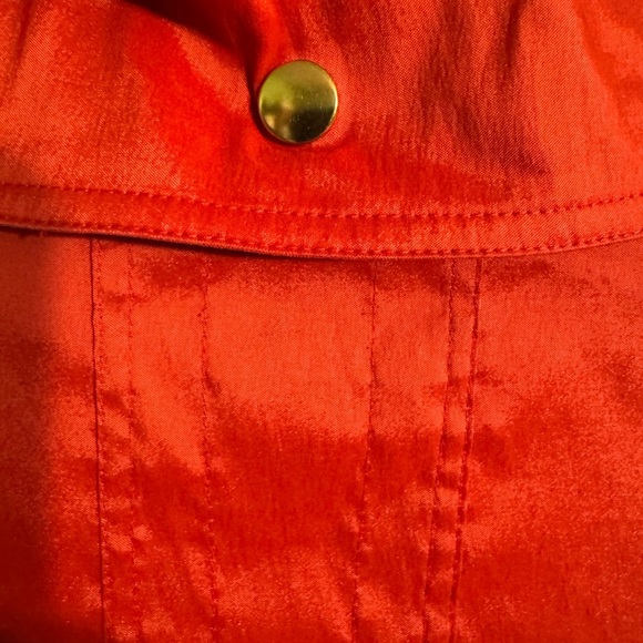 Samuel Dong Red Bubble Hem Trench Coat Size L - Picture 11 of 16